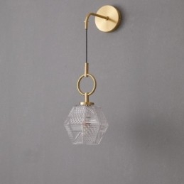 Applique moderna in vetro con fissaggio in ottone