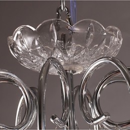Lampadario classico in cristallo cromato