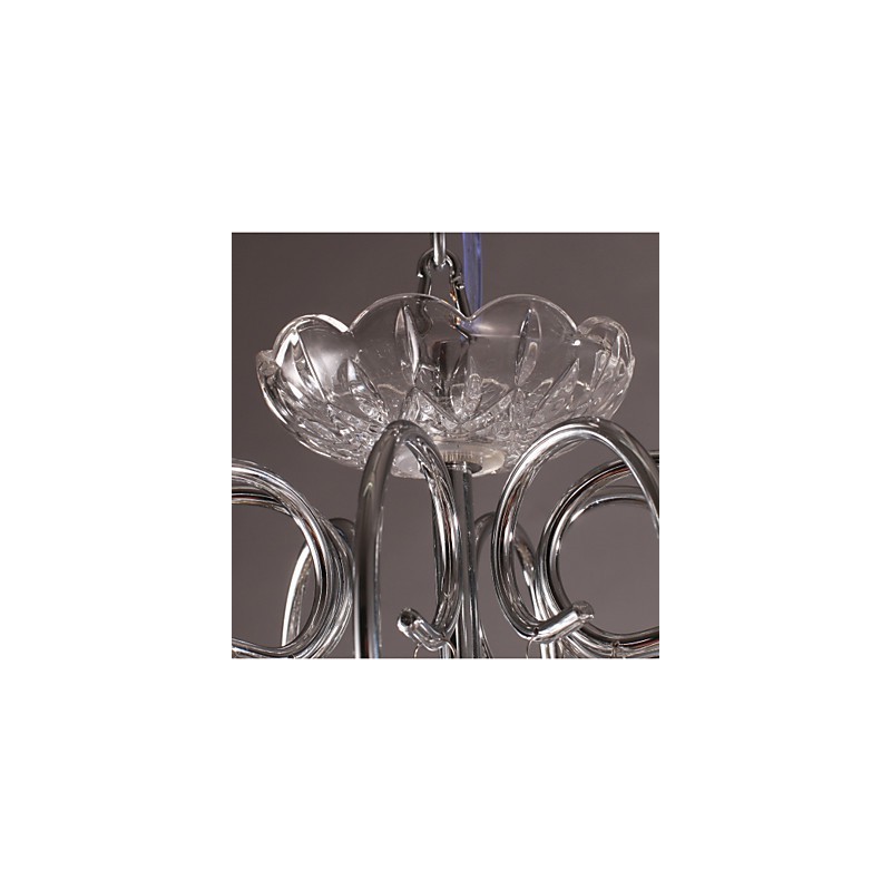 Lampadario classico in cristallo cromato