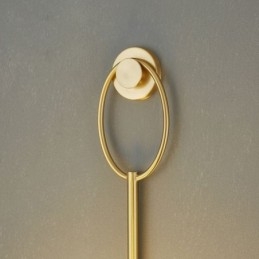 Applique da parete a globo in vetro con finitura oro spazzolato 18 x 50 cm