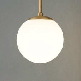Applique da parete moderna a globo in vetro con finitura oro spazzolato