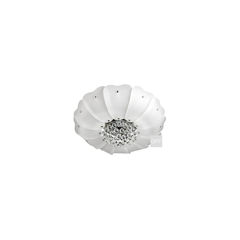 Lampadario a filo in cristallo e vetro con finitura elettroplaccata, 66 cm