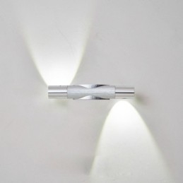 Applique da parete orientabile LED bagno 2 luci 6 W alluminio bianco freddo L19 cm
