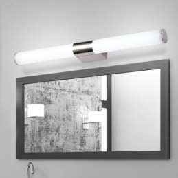 Applique da parete moderna in acciaio inox con specchio, luce bagno LED