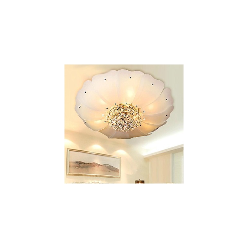 Lampadario a filo in cristallo e vetro con finitura elettroplaccata, 66 cm