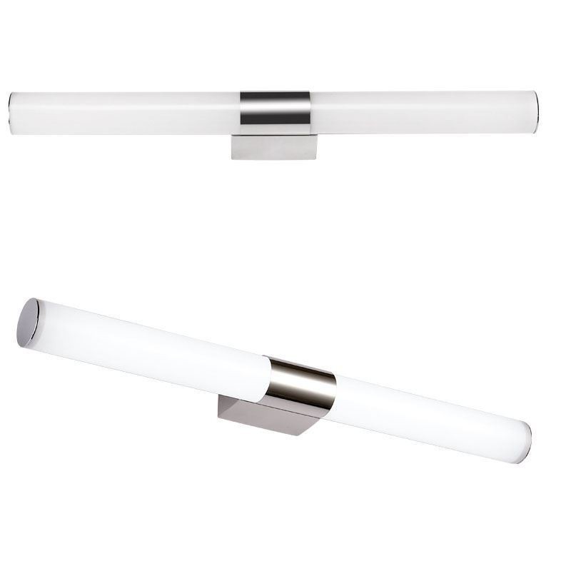 Applique da parete moderna in acciaio inox con specchio, luce bagno LED