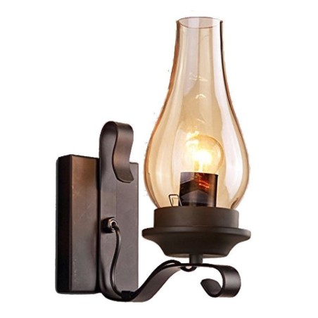 Applique da parete vintage in ferro battuto, 1 luce, attacco E26/E27