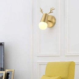 Applique da parete in ottone stile nordico con luce frontale a specchio