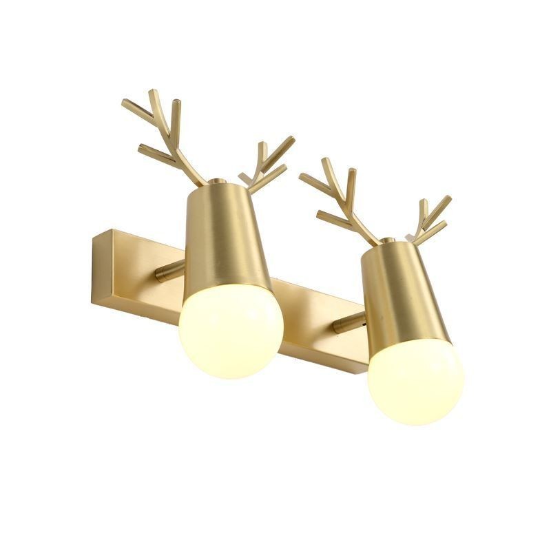 Applique da parete in ottone stile nordico con luce frontale a specchio