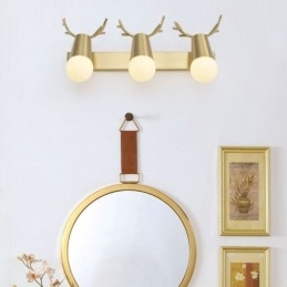 Applique da parete in ottone stile nordico con luce frontale a specchio