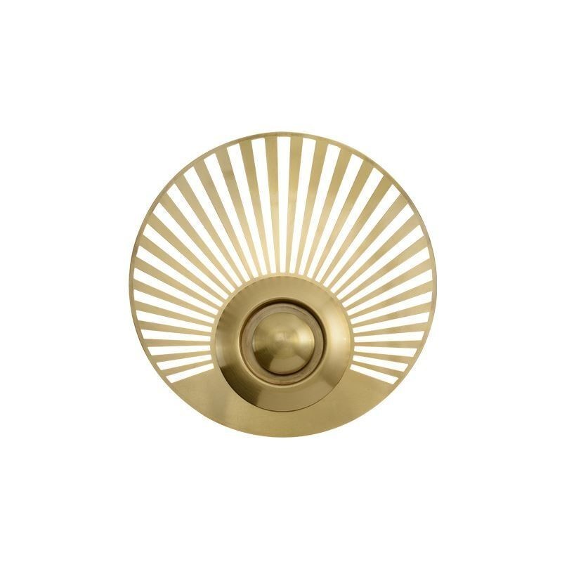 Applique da parete nordica in ottone, forma rotonda cava, LED 16W