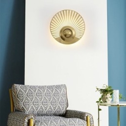 Applique da parete nordica in ottone, forma rotonda cava, LED 16W