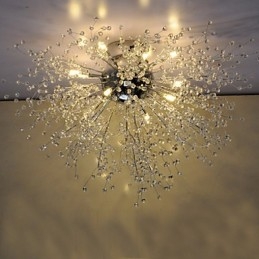 Plafoniera LED a filo globo fuochi d'artificio metallo cromato GDNS