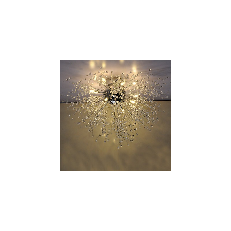 Plafoniera LED a filo globo fuochi d'artificio metallo cromato GDNS