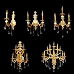 Applique da parete europea di lusso con gocce di cristallo
