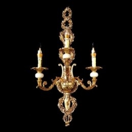 Applique da parete europea a petalo con decorazione in giada