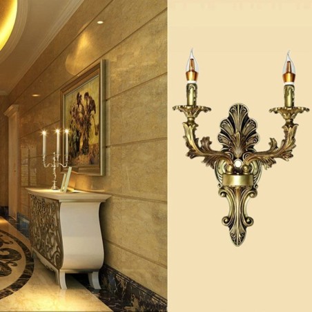 Applique da parete retrò europea a doppia illuminazione
