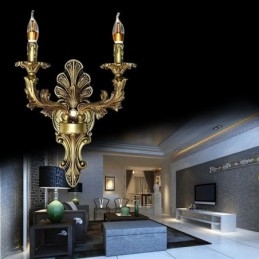 Applique da parete retrò europea a doppia illuminazione
