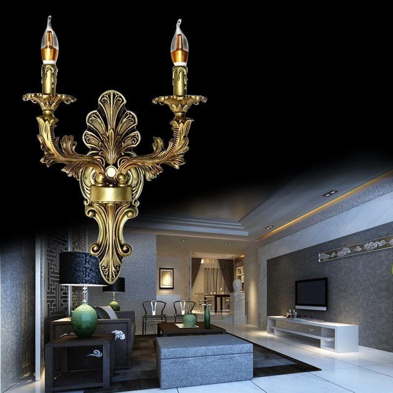 Applique da parete retrò europea a doppia illuminazione