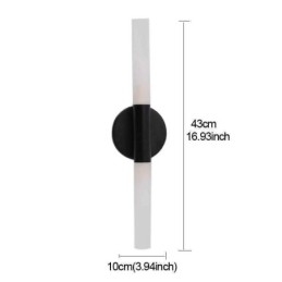 Applique da parete LED moderna e semplice nero e dorato 2x5W 10x43 cm