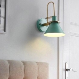 Applique da parete nordica Makron con specchio, lampada frontale creativa