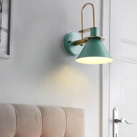 Applique da parete nordica Makron con specchio, lampada frontale creativa