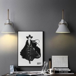 Applique da parete nordica Makron con specchio, lampada frontale creativa
