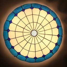 Plafoniera a cupola in vetro artistico rustica europea