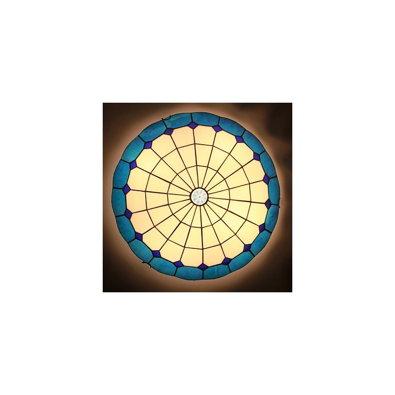 Plafoniera a cupola in vetro artistico rustica europea