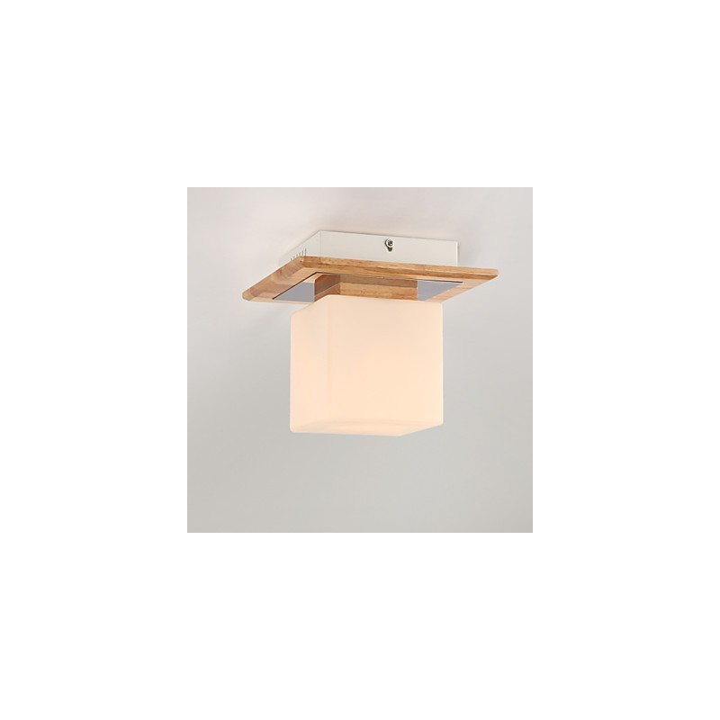 Plafoniera a filo moderna in legno/bambù e acrilico, 2 luci E26/E27