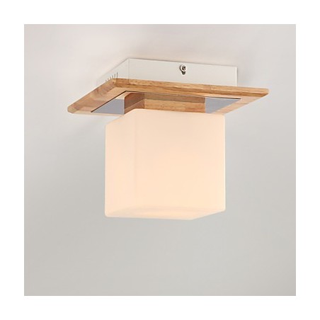 Plafoniera a filo moderna in legno/bambù e acrilico, 2 luci E26/E27