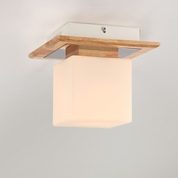 Plafoniera a filo moderna in legno/bambù e acrilico, 2 luci E26/E27