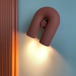 Applique da parete minimalista a U con paralume girevole 90°