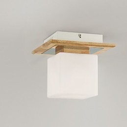 Plafoniera a filo moderna in legno/bambù e acrilico, 2 luci E26/E27