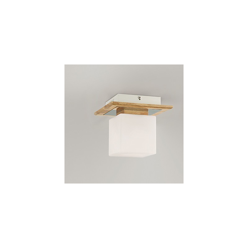 Plafoniera a filo moderna in legno/bambù e acrilico, 2 luci E26/E27