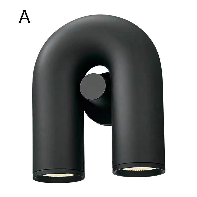 Applique da parete minimalista a U con paralume girevole 90°