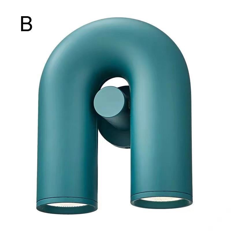 Applique da parete minimalista a U con paralume girevole 90°