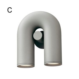 Applique da parete minimalista a U con paralume girevole 90°