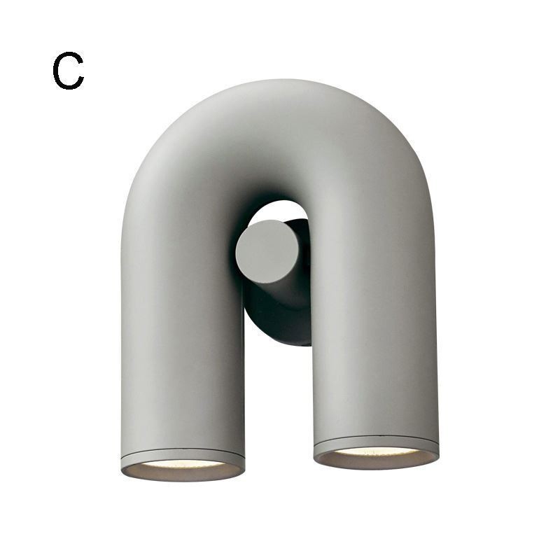 Applique da parete minimalista a U con paralume girevole 90°