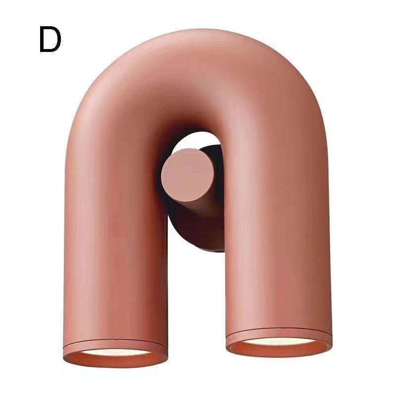 Applique da parete minimalista a U con paralume girevole 90°