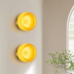 Applique da parete moderna minimalista in ferro battuto e acrilico, testa singola rotonda
