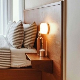 Applique da parete moderna minimalista in ferro battuto e acrilico, testa singola rotonda