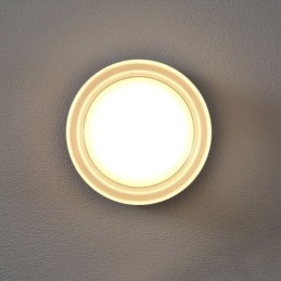 Applique da parete moderna minimalista in ferro battuto e acrilico, testa singola rotonda