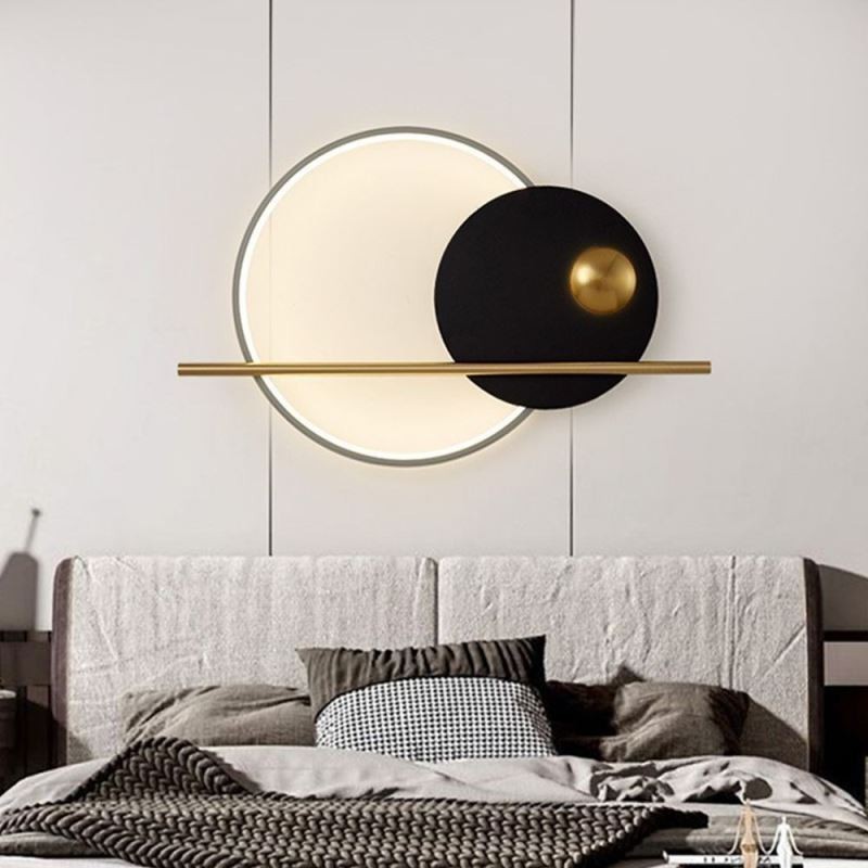 Applique da parete rotonda in ferro battuto LED 23W 1840 lm dimmerabile tricolore 65 x 42 cm