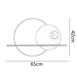 Applique da parete rotonda in ferro battuto LED 23W 1840 lm dimmerabile tricolore 65 x 42 cm