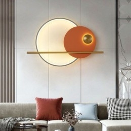 Applique da parete rotonda in ferro battuto LED 23W 1840 lm dimmerabile tricolore 65 x 42 cm