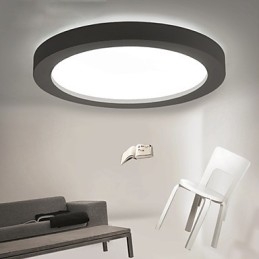 Plafoniera moderna e contemporanea da soffitto a filo, 3 lampadine LED, nero e bianco