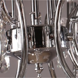 Lampadario classico in cristallo cromato
