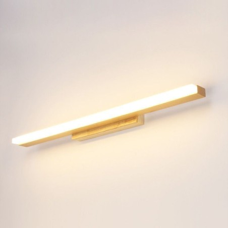 Applique da parete LED moderna in legno massello con specchio