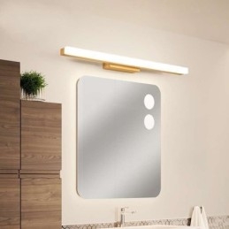 Applique da parete LED moderna in legno massello con specchio